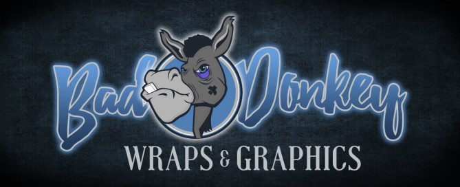 Bad Donkey Wraps & Graphics Custom Logo logo design for your signage